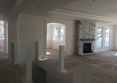 long view of the house construction project of tlb builder home interior