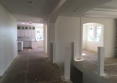 long view of the house construction project of tlb builder home interior